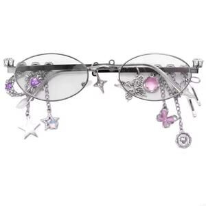 Anime, Manga Y2K Charm Oval Cosplay Bayonetta Eyeglasses Eyewear